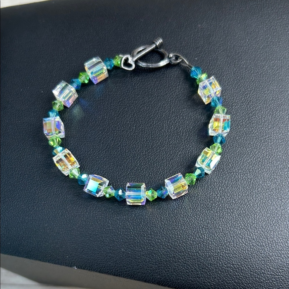 Elegant Crystal and 925 Beaded Bracelet